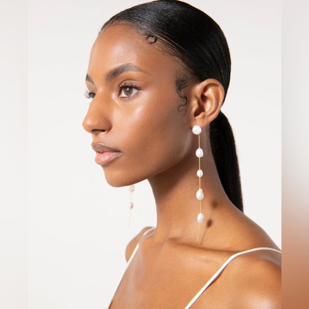 🌺🎉HP🎉🌺 NWT Cult Gaia Atum Freshwater Pearl Earrings - Picture 13 of 16